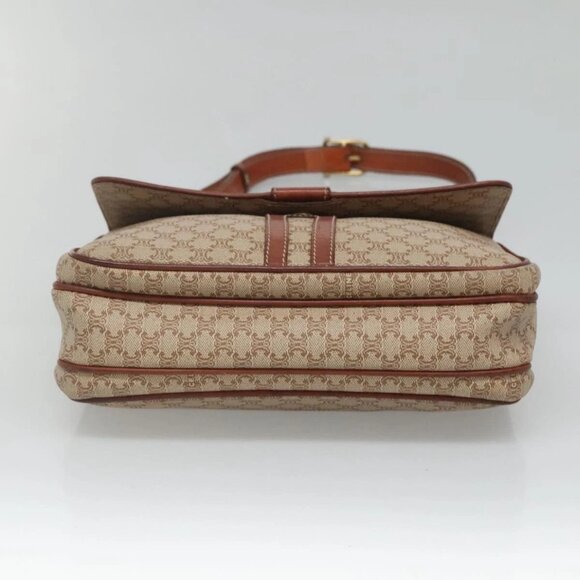 CELINE Macadam Canvas Shoulder Bag PVC Beige Gold Auth bs24047 - Picture 6 of 16